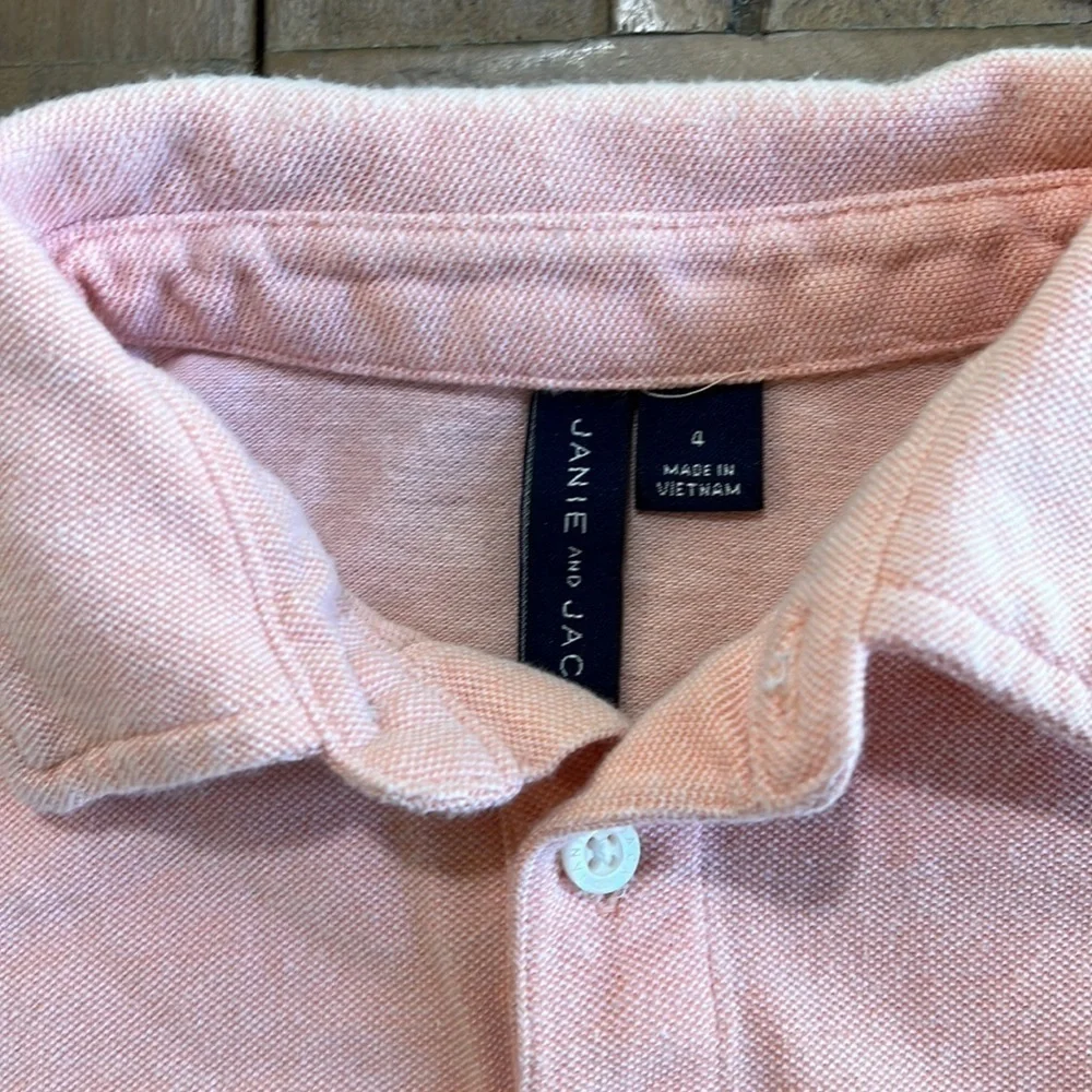 Janie and jack peach polo shirt
